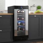 NutriChef 14-Bottle Black Wine Cooler & Chiller