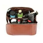 Luxury Leather Travel Toiletry Bag for Wine