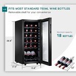 18-Bottle Compressor Wine Cooler with Glass Door