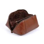 Luxury Leather Travel Toiletry Bag for Wine