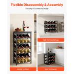 24-Bottle Freestanding Wine Rack with 6 Tiers