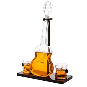Guitar-Shaped Wine Decanter with Glasses Set