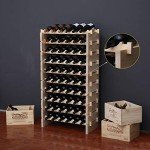 Stackable Wooden Wine Rack for 60 Bottles