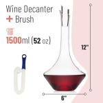 Hand Blown Crystal Wine Decanter with Stopper