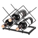 5-Bottle Black Countertop Wine Rack Holder