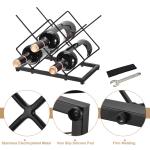 5-Bottle Black Countertop Wine Rack Holder