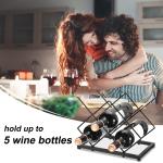 5-Bottle Black Countertop Wine Rack Holder