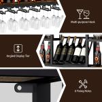 4-Tier Wall Mounted Wine Rack with LED Light