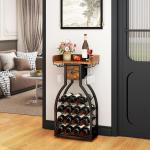 Freestanding Wine Rack for 15 Bottles and Glasses