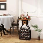 Freestanding Wine Rack for 15 Bottles and Glasses