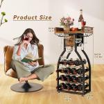 Freestanding Wine Rack for 15 Bottles and Glasses