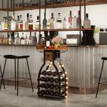 Freestanding Wine Rack for 15 Bottles and Glasses