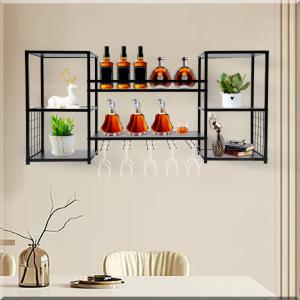 5-Tier Wall-Mounted Wine Rack Display Shelf
