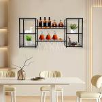 5-Tier Wall-Mounted Wine Rack Display Shelf