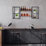 5-Tier Wall-Mounted Wine Rack Display Shelf