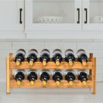 Bamboo 2-Tier Wine Rack for 12 Bottles
