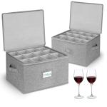 Stackable Wine Glass Storage Box - 2 Pack