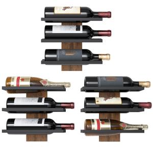 Hoctieon 3-Tier Wall Mount Wine Rack for 9 Bottles