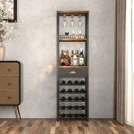 Stylish Freestanding Wine Rack with Storage Drawer