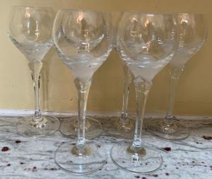 6 Cordial Glasses with Frosted Petal Design