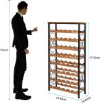 Freestanding 48-Bottle Wine Rack with Wood Top