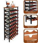 Freestanding 48-Bottle Wine Rack with Wood Top