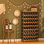Freestanding 48-Bottle Wine Rack with Wood Top