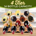 SereneLife 4-Tier Wine Rack with 14 Bottle Slots