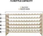 72-Bottle Stackable Wine Rack in Solid Wood