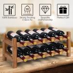 2-Tier Bamboo Wine Rack for 12 Bottles