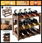 Bamboo 3-Tier Wine Rack Holds 12 Bottles