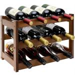 Bamboo 3-Tier Wine Rack Holds 12 Bottles
