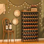 8-Tier Freestanding Wine Rack with Wood Top