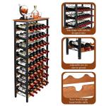 8-Tier Freestanding Wine Rack with Wood Top