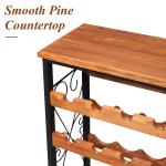 8-Tier Freestanding Wine Rack with Wood Top