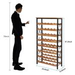 8-Tier Freestanding Wine Rack with Wood Top
