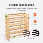 48-Bottle Bamboo Wine Rack Display Shelf