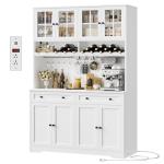 Modern White Pantry Cabinet with Wine Racks