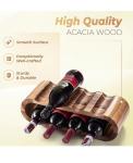 Acacia Wood 8-Bottle Freestanding Wine Rack