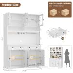 Modern White Pantry Cabinet with Wine Racks