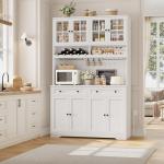 Modern White Pantry Cabinet with Wine Racks