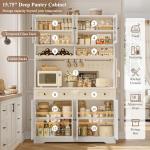 Modern White Pantry Cabinet with Wine Racks