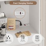 Modern White Pantry Cabinet with Wine Racks