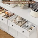 Modern White Pantry Cabinet with Wine Racks