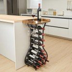 Stylish Freestanding Wine Rack with Glass Holder