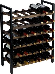6-Tier Freestanding Wood Wine Bottle Storage Rack