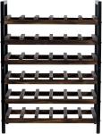 6-Tier Freestanding Wood Wine Bottle Storage Rack