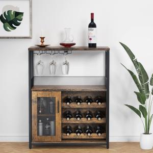 12-Bottle Wine Bar Cabinet with Detachable Rack