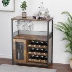 12-Bottle Wine Bar Cabinet with Detachable Rack