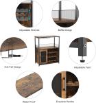 12-Bottle Wine Bar Cabinet with Detachable Rack